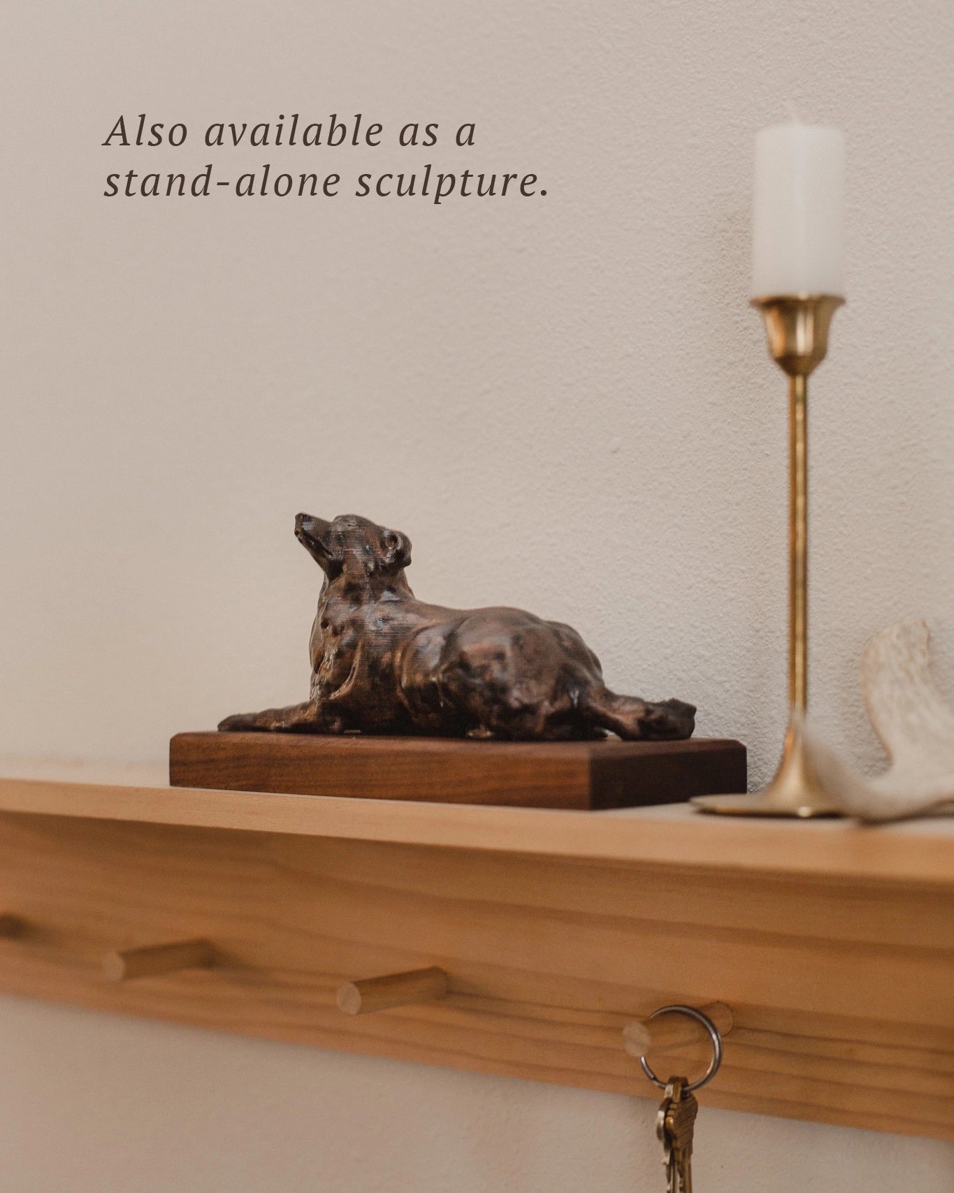 Custom Dog Sculpture Wooden Urn Box