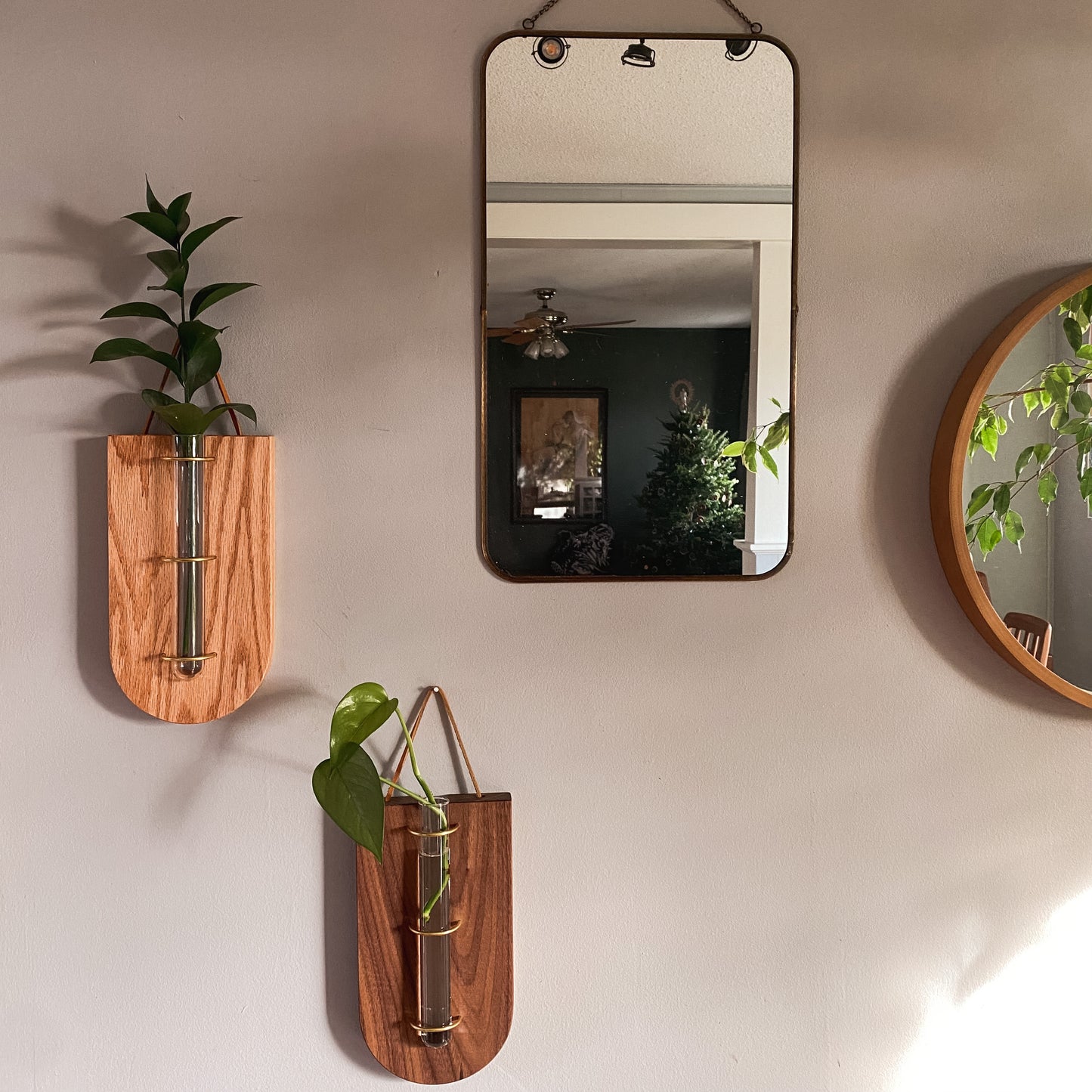 Oak + Brass Wallflower